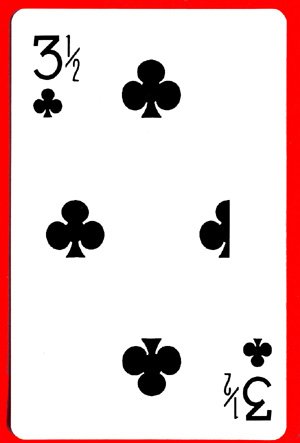 Jumbo Bicycle Card - Trick 3 1/2 of Clubs - Red Back Magic Tricks