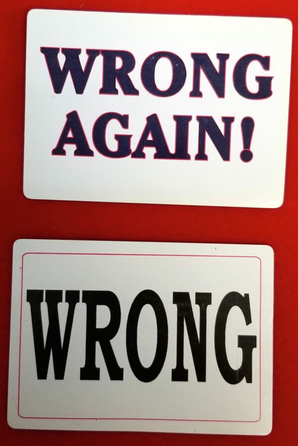 Wrong/Wrong Again Card