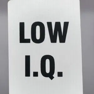 Low IQ gaff card printed on Bicycle stock (Blue) (125)