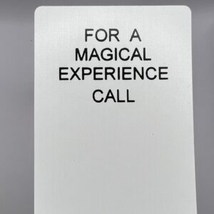 For A Magical Experience Call gaff card printed on Bicycle stock (Red) (135)
