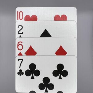 4 Overlapping Cards gaff card printed on Bicycle stock (Red) (79)
