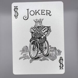 Double Faced Joker B+W gaff card printed on Bicycle stock (271)