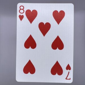 8 Hearts 7 Hearts Split gaff card printed on Bicycle stock (Red) (90)