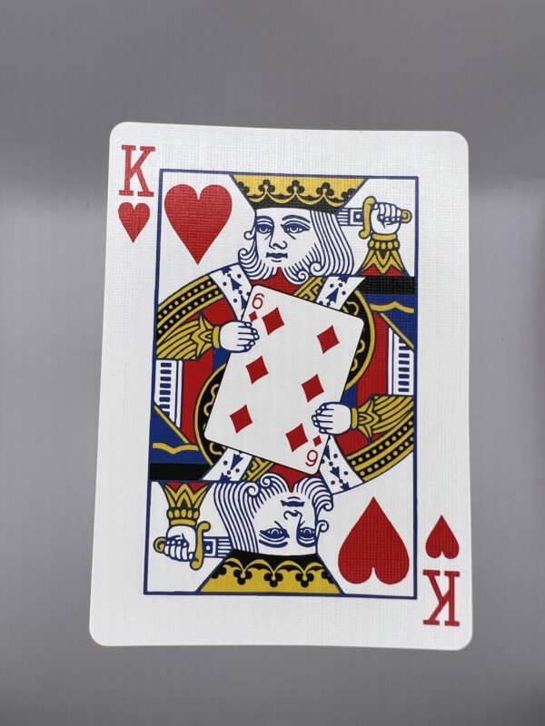 King Hearts Holding Prediction gaff card printed on Bicycle stock (Blue) (72)