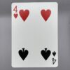 4 Hearts 4 Spades Split gaff card printed on Bicycle stock (Red) (112)