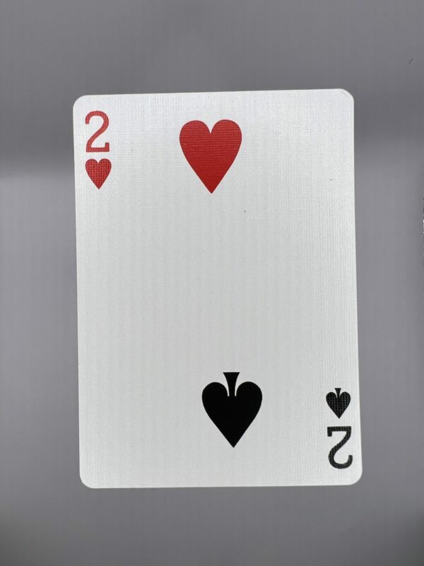 2 Spades 2 Hearts Split gaff card printed on Bicycle stock (Red) (109)