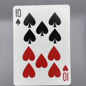 10 Spades 10 Hearts Split gaff card printed on Bicycle stock (Red) (101)