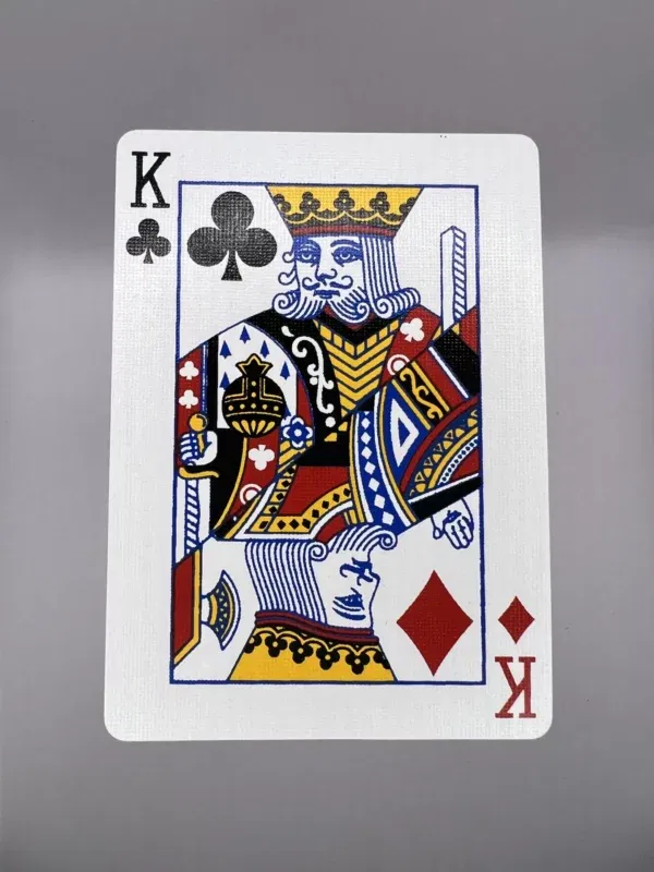 King Clubs King Diamonds Split with Ace Clubs Back gaff card printed on Bicycle stock (327)