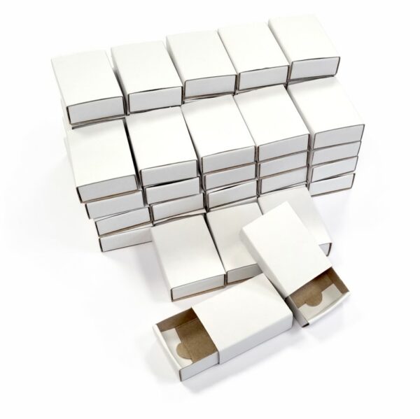 White Matchboxes x 5