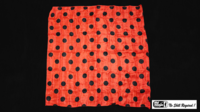 Polka Dot Hanky, Black on Red (21 inches x 21 inches) by Mr. Magic